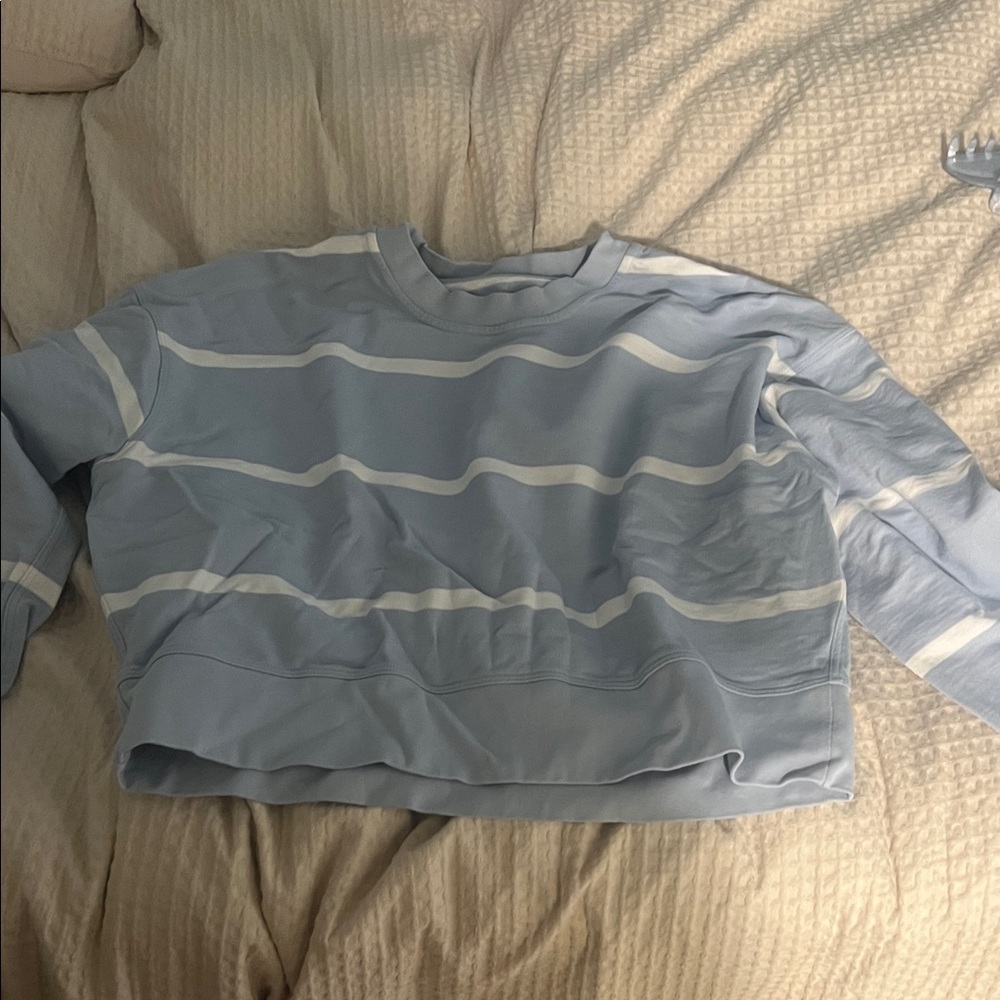 lululemon athletica Blue and White Striped Sweater